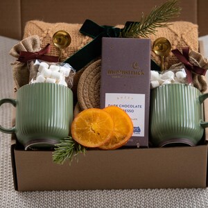 New House Gift Basket: New Home Gift Basket for new Homeowners Realtor Gifts BrownBlnktGreenMugs