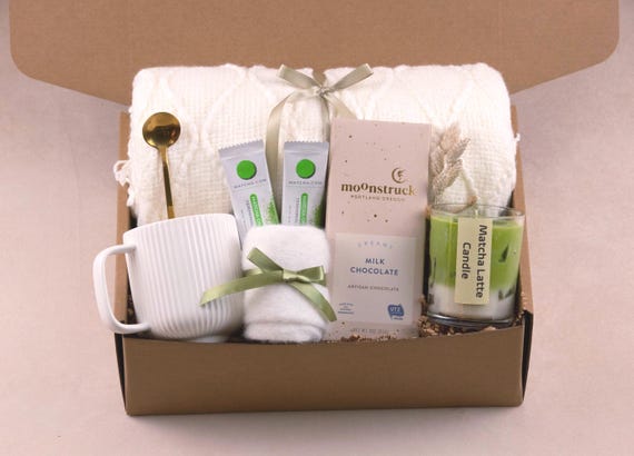 Matcha Lover Gift Box Matcha Latte Candle Cozy Gift for Matcha Lover Gift Set Coffee Lover Gift Box Pumpkin Spice Candle Gift Box