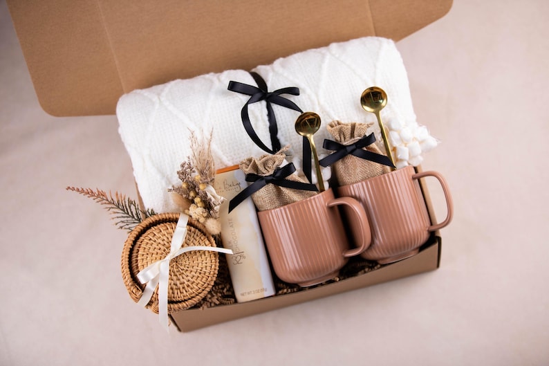 New Home Gift Basket Real Estate Closing Gift Box Cozy New Homeowner Gift Basket BlanketCoasters