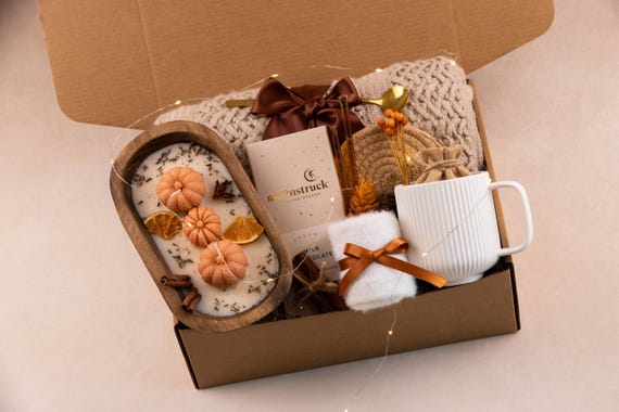 Fall Gift Basket Cozy Care Package Fall Candle Gift Autumn Gift Basket Fall  Cozy Care Package Pumpkin Spice Gift Box Hostess Gift