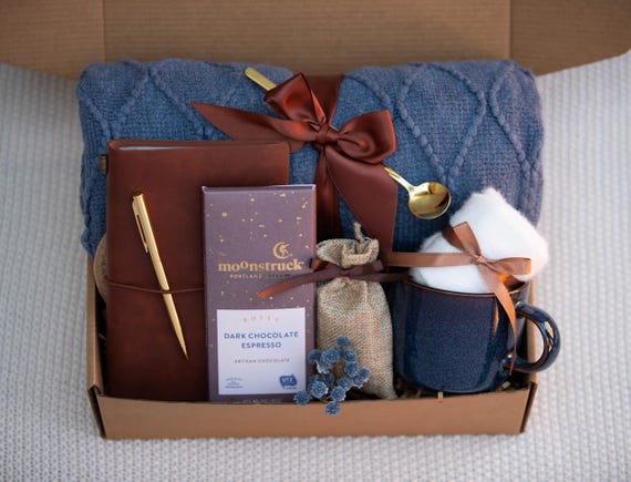 Sympathy Gift Basket, Grief Care Package, Bereavement Gift Box: Cozy Blanket, Mug & Chocolate Sympathy Gift