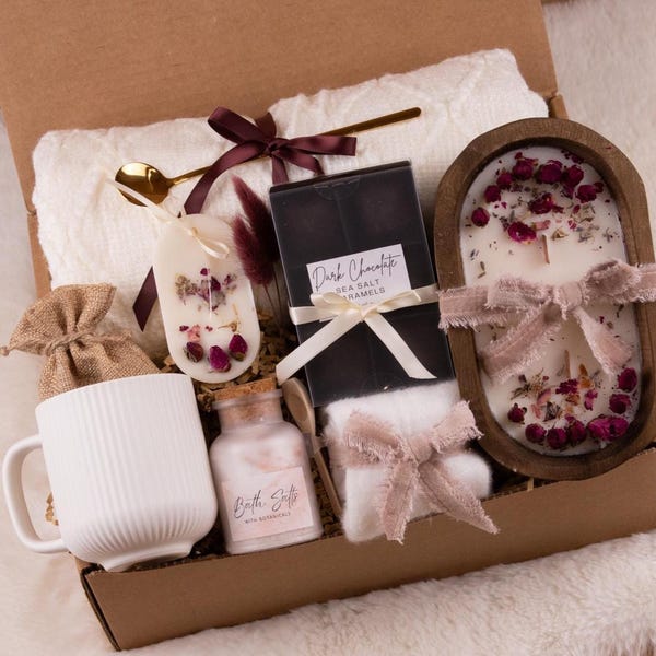 Gift Box for Women, Self Care Gifts for Her, Care package for her Birthday Gift Box for Women Spa Gift Box Sending Hugs Gift Basket for her