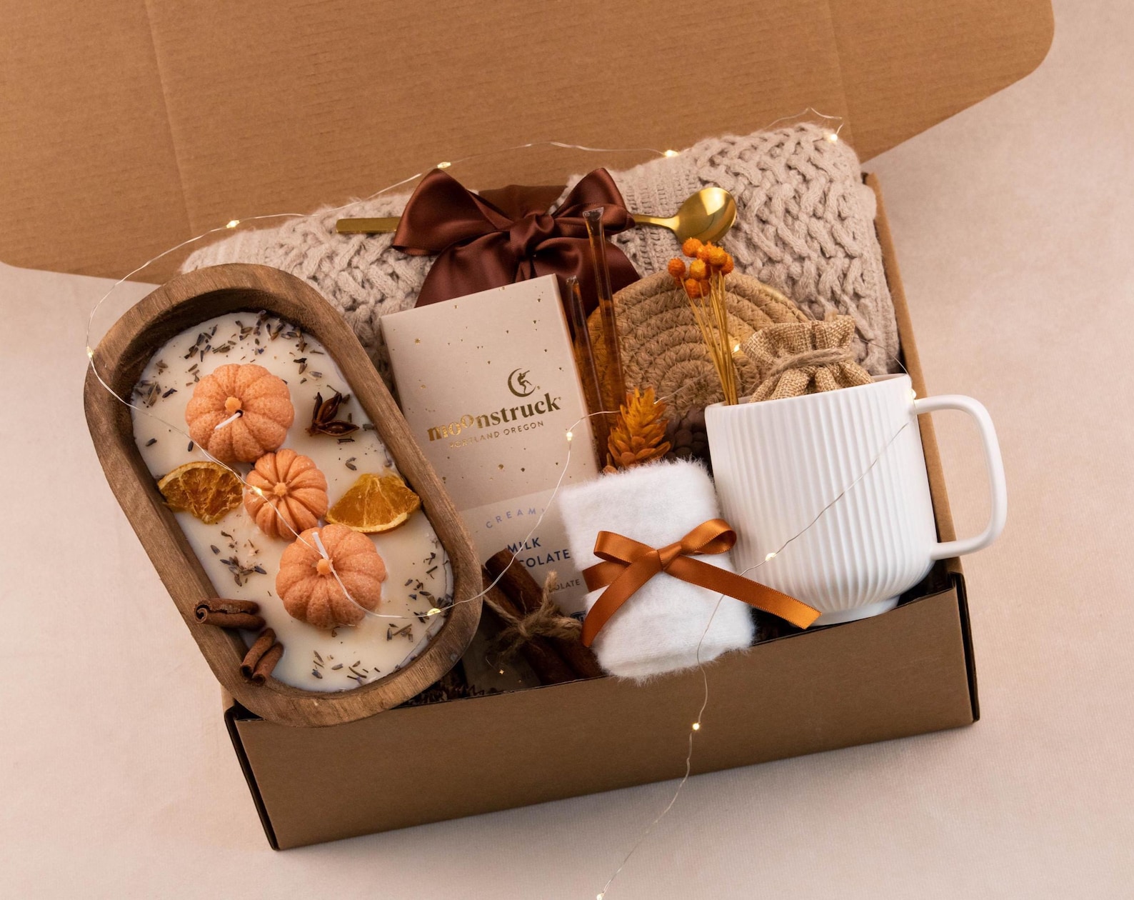Fall Gift Basket for Women Fall Self Care Gifts for Her Fall Pumpkin Care package for her Birthday Fall Gift Box for Women Spa Gift Box