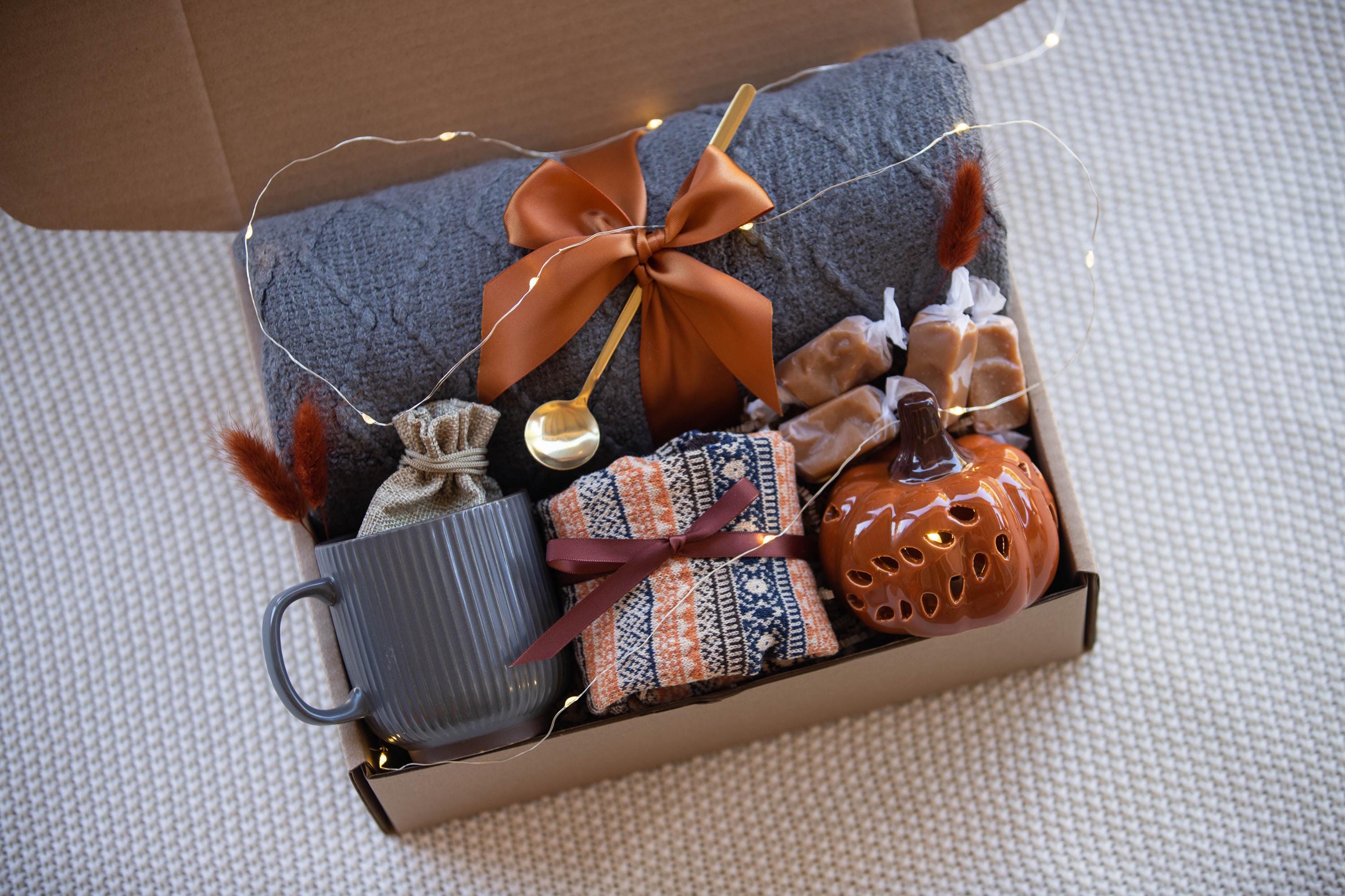 Fall Gift Basket for Women Birthday Gift For her Cozy Pumpkin Gift Box for Women Self Care Package for her Blanket Gift Box Cozy Fall Gifts