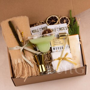 Cocktail Gifts For Her Margarita Lover Gift Cocktail Gift Box For Best Friend Cosmopolitan Espresso Martini Lover Gift Birthday Gift Box GreenMargaritaCandle