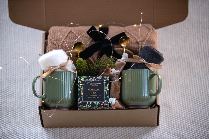 New House Gift Basket: New Home Gift Basket for new Homeowners Realtor Gifts SockGreenMugBlanket
