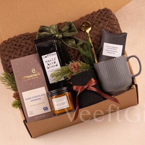 Gift Box for Him, Gift box for a man, Grief Gift for him, Dad Gift Basket for Dad BrownBlnktGrayMug