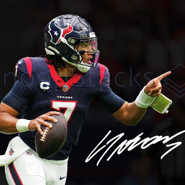 C.J. Stroud 8x10 Glossy Photo RP Autograph Signature Unique Photograph Print Poster Houston Texans