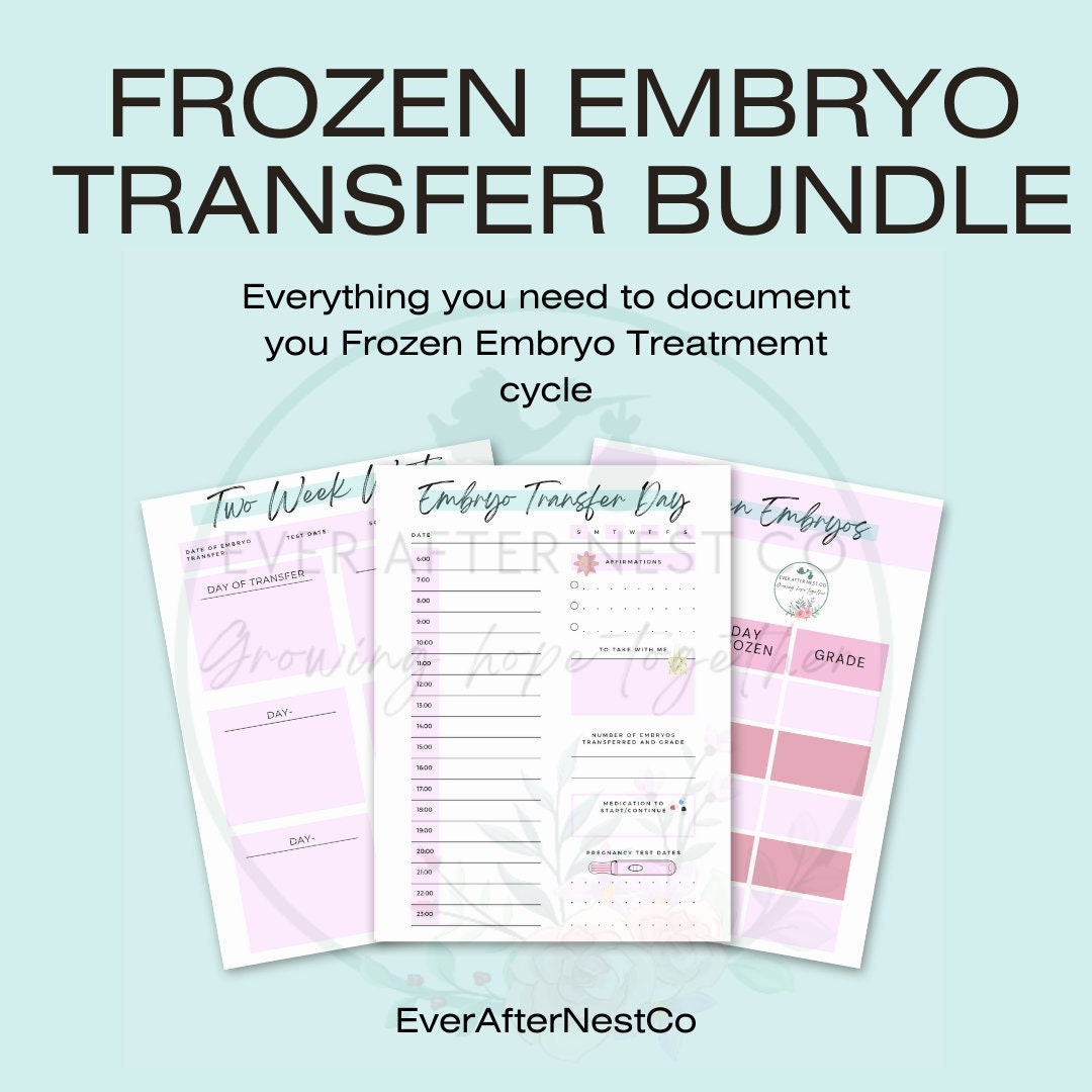 IVF Embryo Transfer Tracker, IVF Journal, IVF Journey, Ivf Calendar