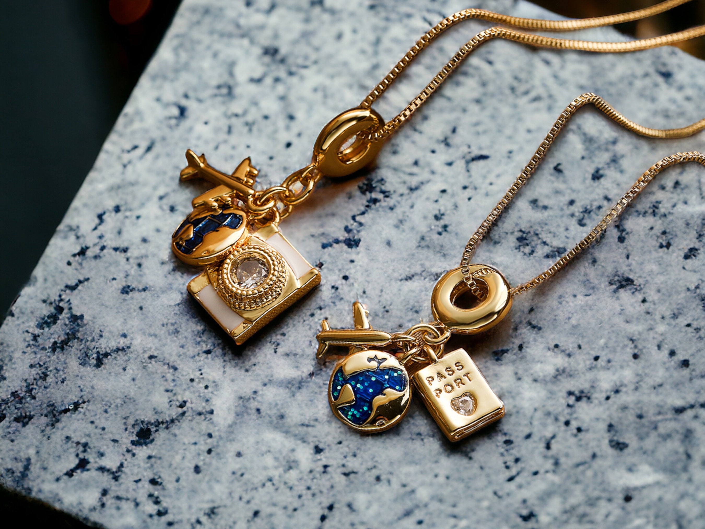 Gold necklace hotsell charms for women