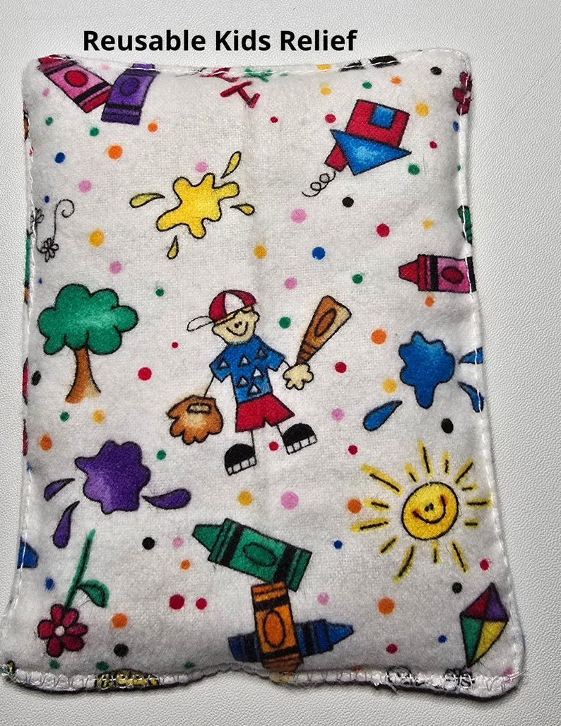 Reusable Kids Boo Boo Bag - Flannel Rice Cold Pack - Toddler Ice Pack Soft Gel Alternative - Baby Shower Gift image 1