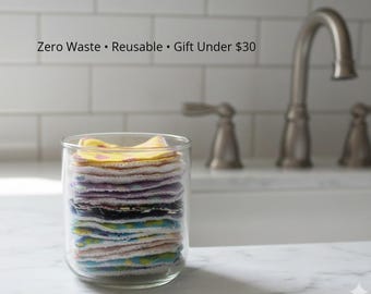 Reusable Makeup Remover Pads in Wash Bag, Zero Waste Skincare Gift Set, Eco Friendly Gift for Her, Sustainable Self Care Gift