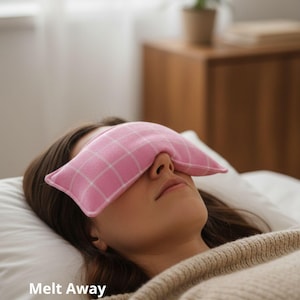 Weighted Eye Pillow – Microwavable Heat Pack for Migraine Relief – Meditation Mask for Yoga & Sleep – Self Care Spa Gift