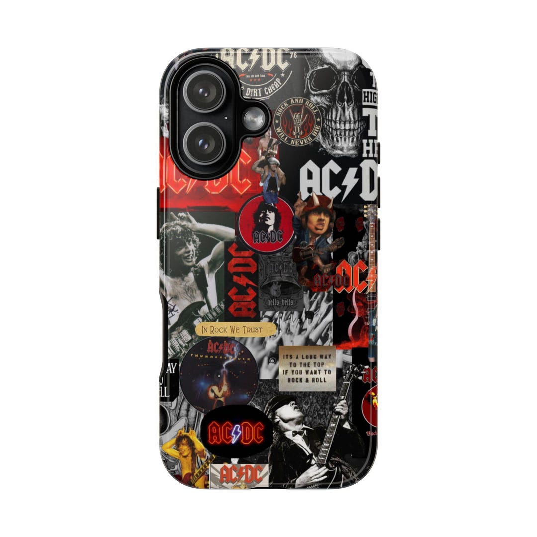 AC/DC Collage Phone Case | Rock Band Logo Stickers Design - Etsy