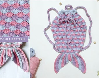 Mermaid Drawstring Bag | Crochet Pattern