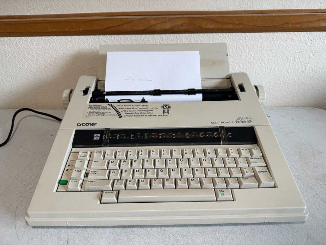 Brother AX15 Typewriter Word Processor Vintage Typing Ribbon White