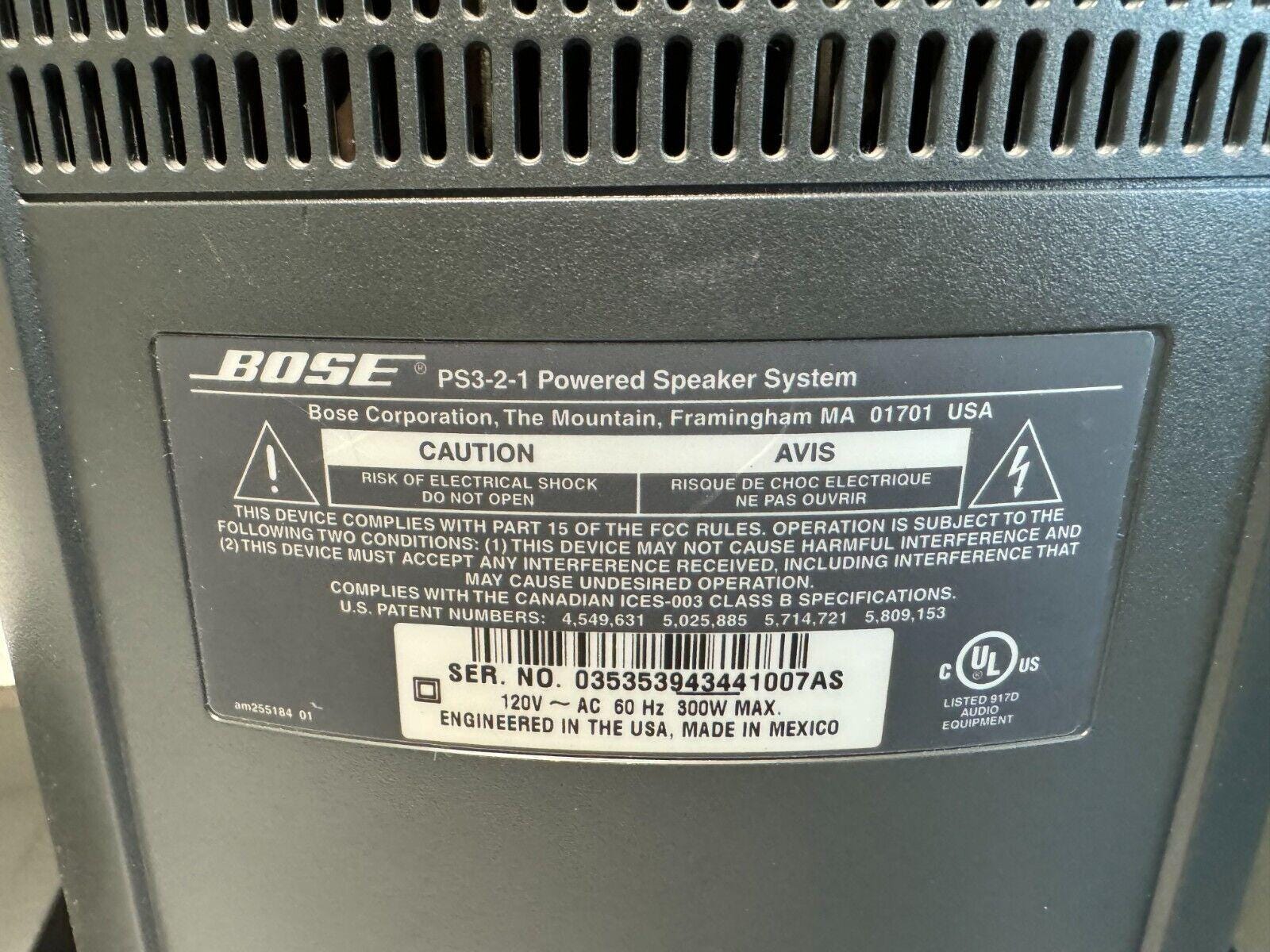 Bose PS3-2-1 Powered Subwoofer Speaker System Home Theater Bose PS3-2-1 Powered Subwoofer Speaker System Home Theater
