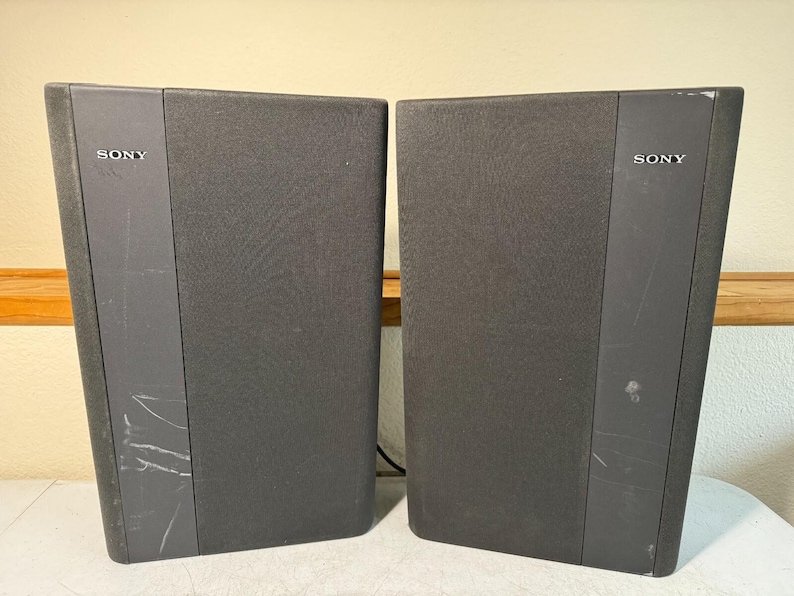 Sony Bookshelf Speakers HiFi Stereo Front Left Right Wall Mount Shallow Depth image 1