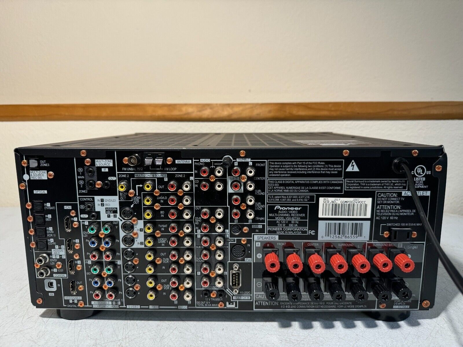 Pioneer Elite VSX92TXH Receiver Hifi Stereo 7.1 Channel Home Theater