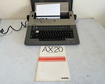 Brother AX-20 Typewriter Word Processor Vintage Typing Eraser Ribbon Cover Retro