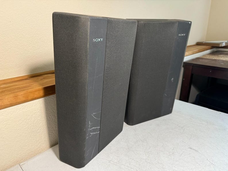 Sony Bookshelf Speakers HiFi Stereo Front Left Right Wall Mount Shallow Depth image 2