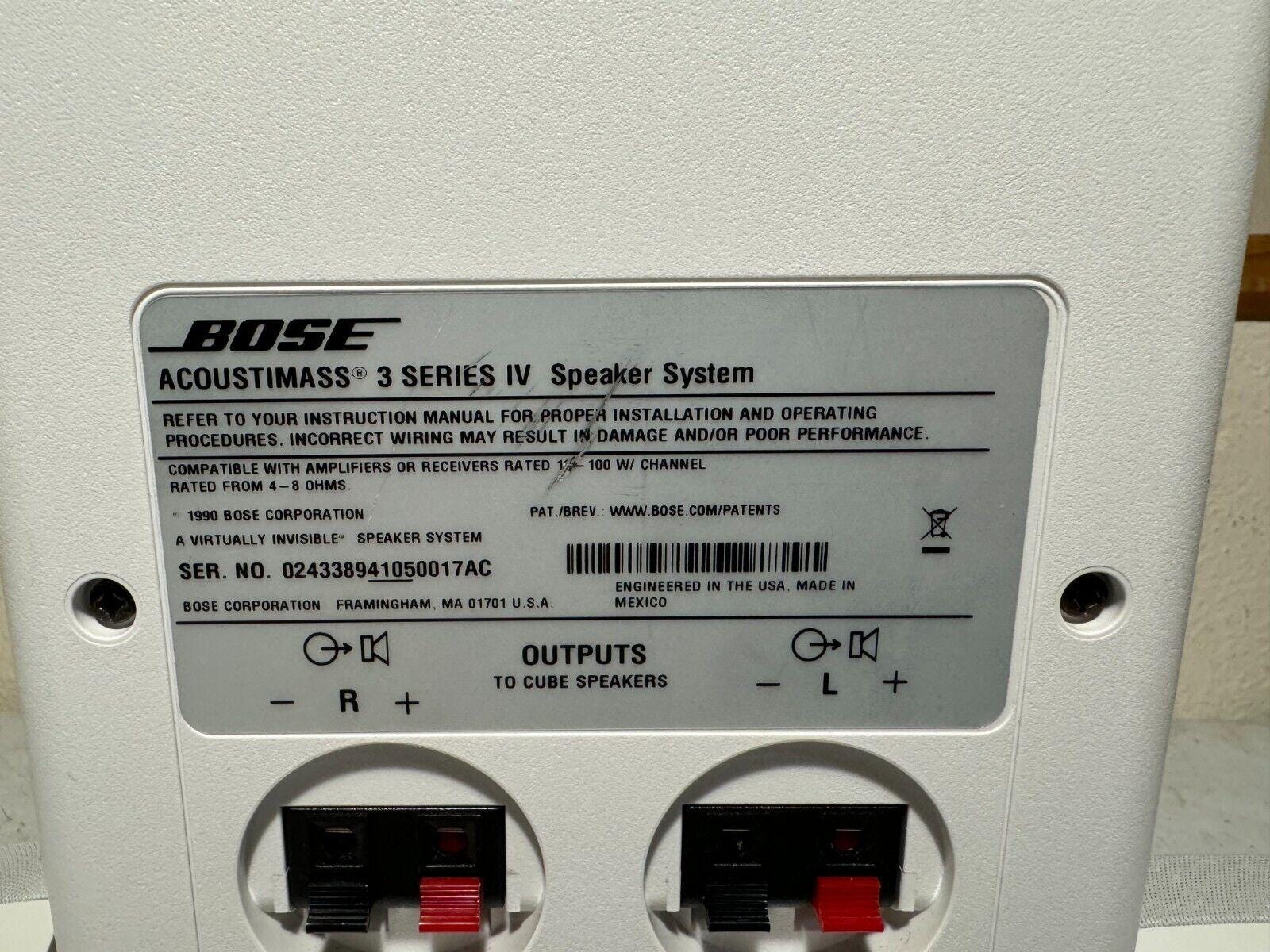 Bose Acoustimass 3 Series IV Speaker System Audiophile Home Bose Acoustimass 3 Series IV Speaker System Audiophile Home