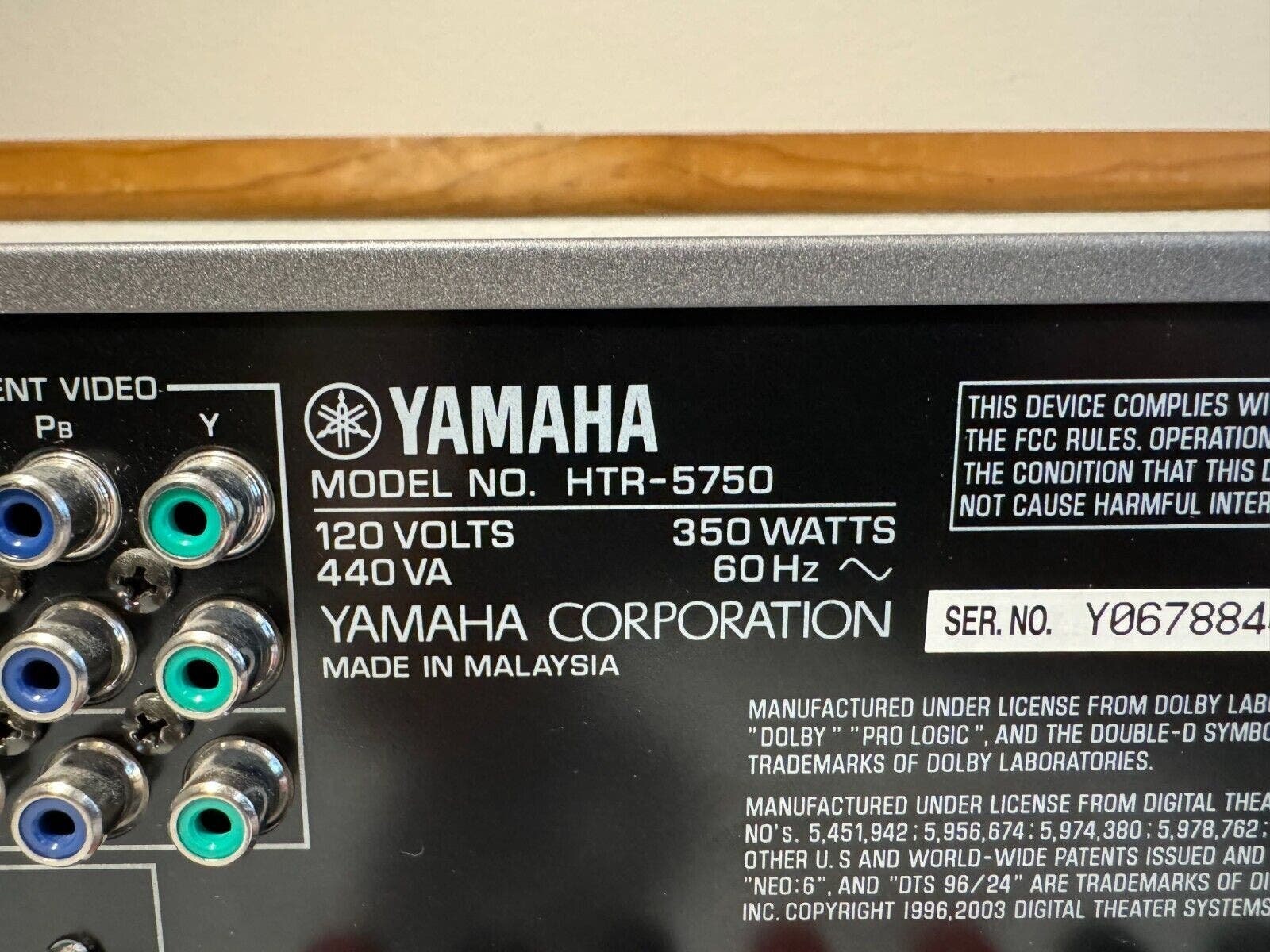 Yamaha HTR5750 Receiver Hifi Stereo 6.1 Channel Home Audio Surround