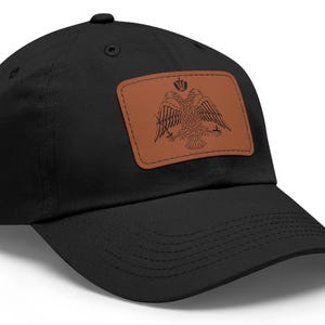 Orthodox Christian Hat with Leather Patch | Casual Cap for All Occasions, Double-headed eagle emblem