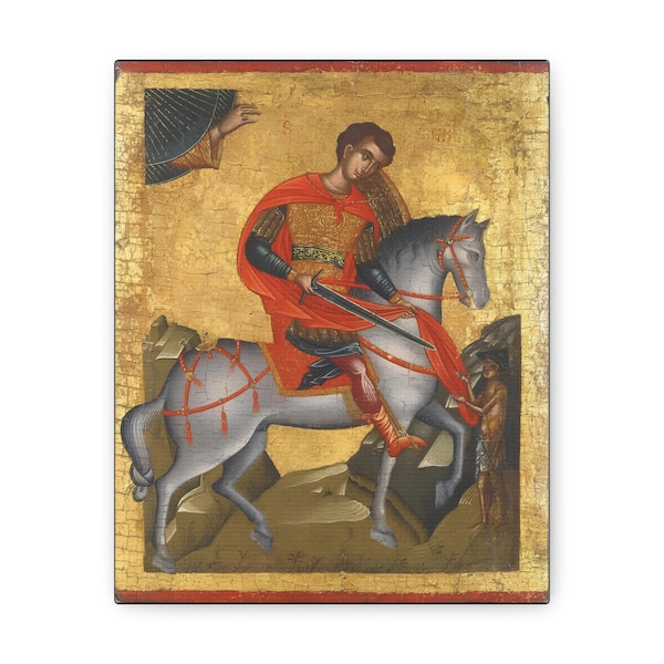 Icon of St Martin of Tours, (Printed on canvas) - Art, Decor, Icon for Veneration, Gift