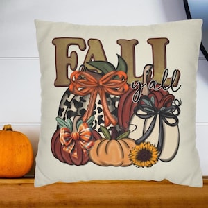 Fall Pillow Cover Home Decor Autumn Gift Thanksgiving Decoration Seasonal Accent Pumpkin Season Pillowcase Fall Yall Farmhouse Pillow