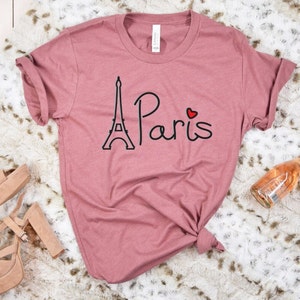 Love Paris France Eiffel Tower Shirt for Women and Men Trendy Vacation Travel Tee Gift for Her or Him Paris Souvenir shirt for Paris Lover
