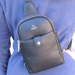 Sac à bandoulière pour femme Harper pour voyage, sac à dos végétalien tendance, sac à main pour femme, deux poches à fermeture éclair, sac à main sécurisé pour un cadeau de voyage