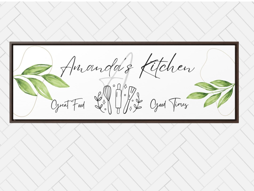 Framed Personalized Kitchen Sign Gift for the Cook Canvas Wrap Wall Art ...