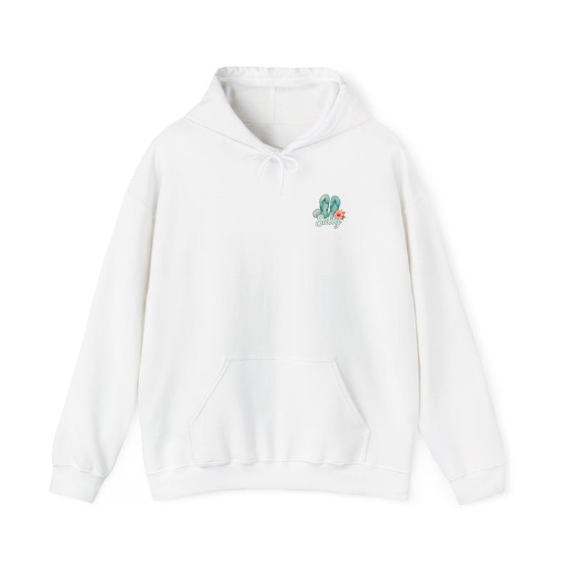 Salty As A Beach Hoodie Beach Sunset Palm Tree Seashells Seaside Apparel Vacation Sweatshirt Womens Graphic Hoodie Gift for Her Beach Lover image 2