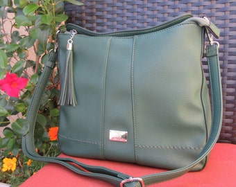 Bolsa feminina transversal bolsa de grife com duas alças removíveis couro de poliuretano vegano presente para ela bolsa de ombro hobo verde presente para mãe