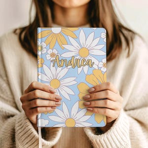 Personalized Floral Journal Gift for Book Lovers Cute Diary Study Notebook Birthday Gift for Her Journal for Women Daughter 6 Choices