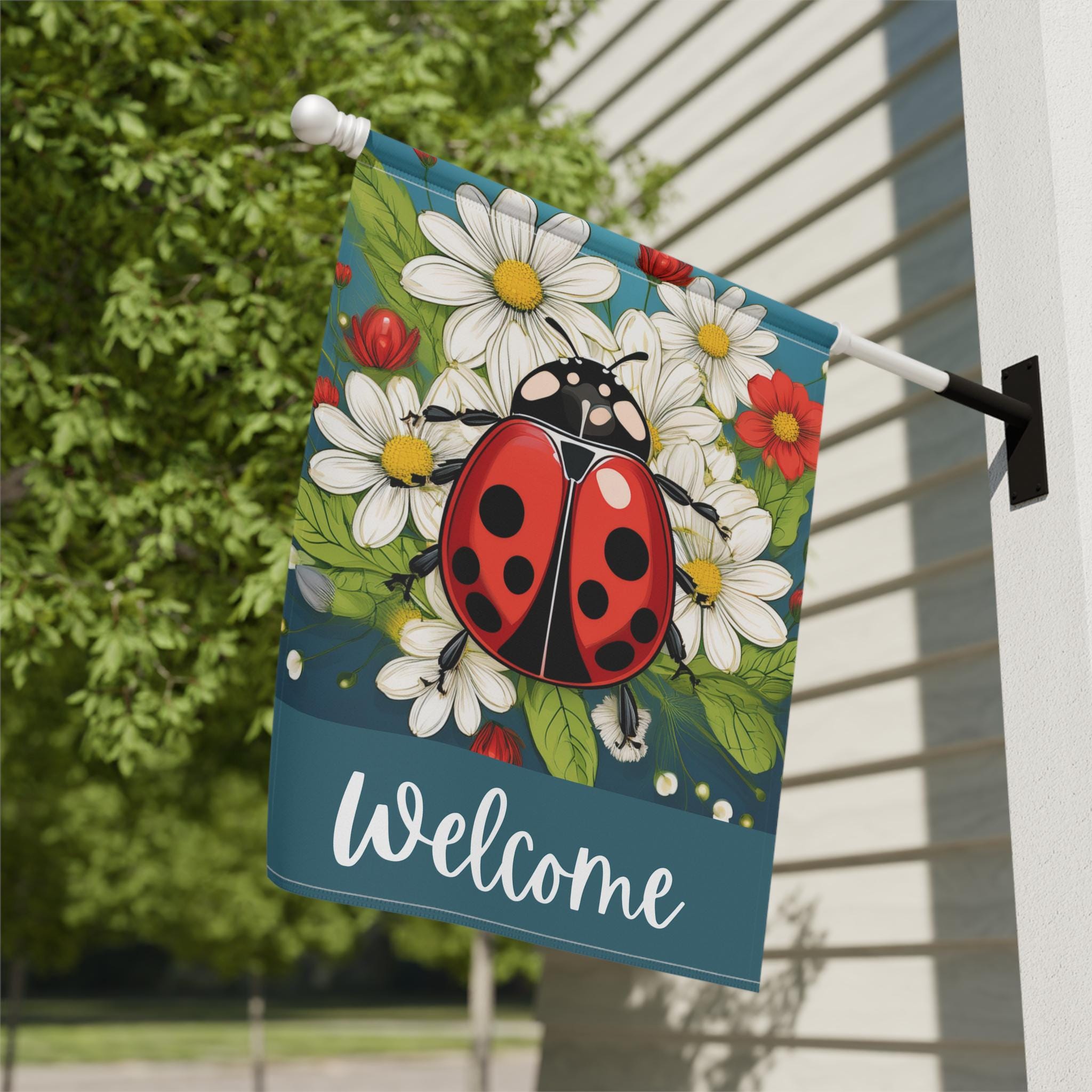 Gerbers Welcome Marienkäfer Gartenfahne – 31,8x45,7 Cm, Aus Polyester, Für Garten, Eingang & Hof