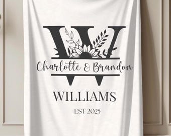 Custom Wedding Throw Plush Blanket Anniversary Gift Wedding Gift Idea Newlywed Present Decoration Bedroom Decor Wedding Keepsake Couple