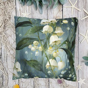 Lily of the Valley Pillow Cover for Family Room Home Decor for Living Room Spring Sofa Throw Pillow Case Cover Sizes 14x14 16x16 18x18 20x20