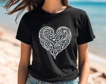 Herz-Design-Shirt für Frauen Mutter-Tag-Shirt für Mutter-Tochter-Geschenk Frühlings-Shirt für Damen Pastelle Geschenk für ihre Oma Tante Geburtstag
