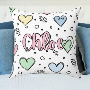 Personalized Heart Pillow Gift for Teen Girl Bedroom Pillow Custom Name Birthday Gift Girls Shower Gift for Granddaughter Pink Home Decor