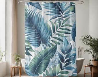 Shower Curtain Tropical Leaf Pattern Shower Curtain for Bathroom Home Decor Designer Bath Accessory For Tub Enclosure Guest Bath Shower