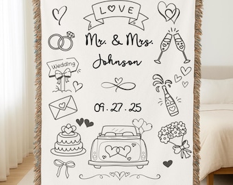 Manta de boda personalizada, regalo para recién casados, manta decorativa para el hogar, recuerdo de boda, idea de regalo de matrimonio, recuerdo de fecha personalizado