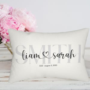 Personalized Wedding Gift Lumbar Pillow Cozy Home Decor Gift for Couples Housewarming  Custom Name Throw Pillow Bridal Shower Gift for Her