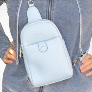 Harper Women's Crossbody Sling Bag for Travel Trendy Vegan Backpack Purse for Women Two Zipper Pockets Secure Handbag for Travel Gift Her