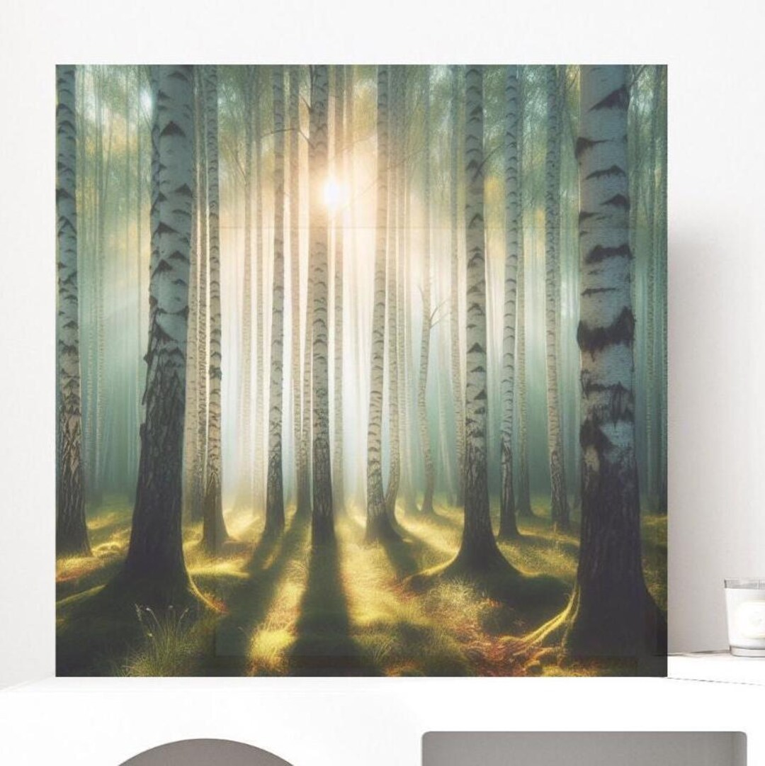 Matte Canvas Birch Tree Forest Wall Art New Home Decor Print Ready to ...