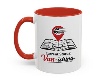 Current Status: Van-ishing Mug | Van Life Coffee Cup | Camper Van Gift | Travel Lover Mug | Road Trip Adventure Mug