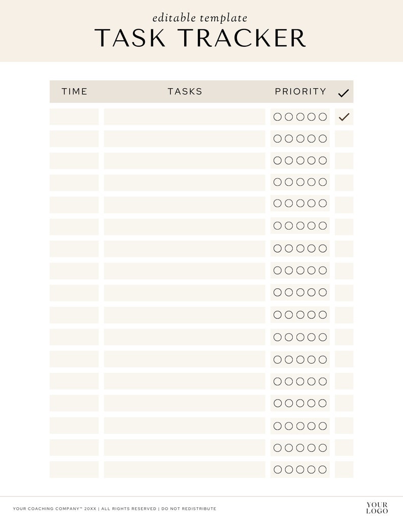 Minimal to Do List Printable, Neutral Simple Tasks List Template ...