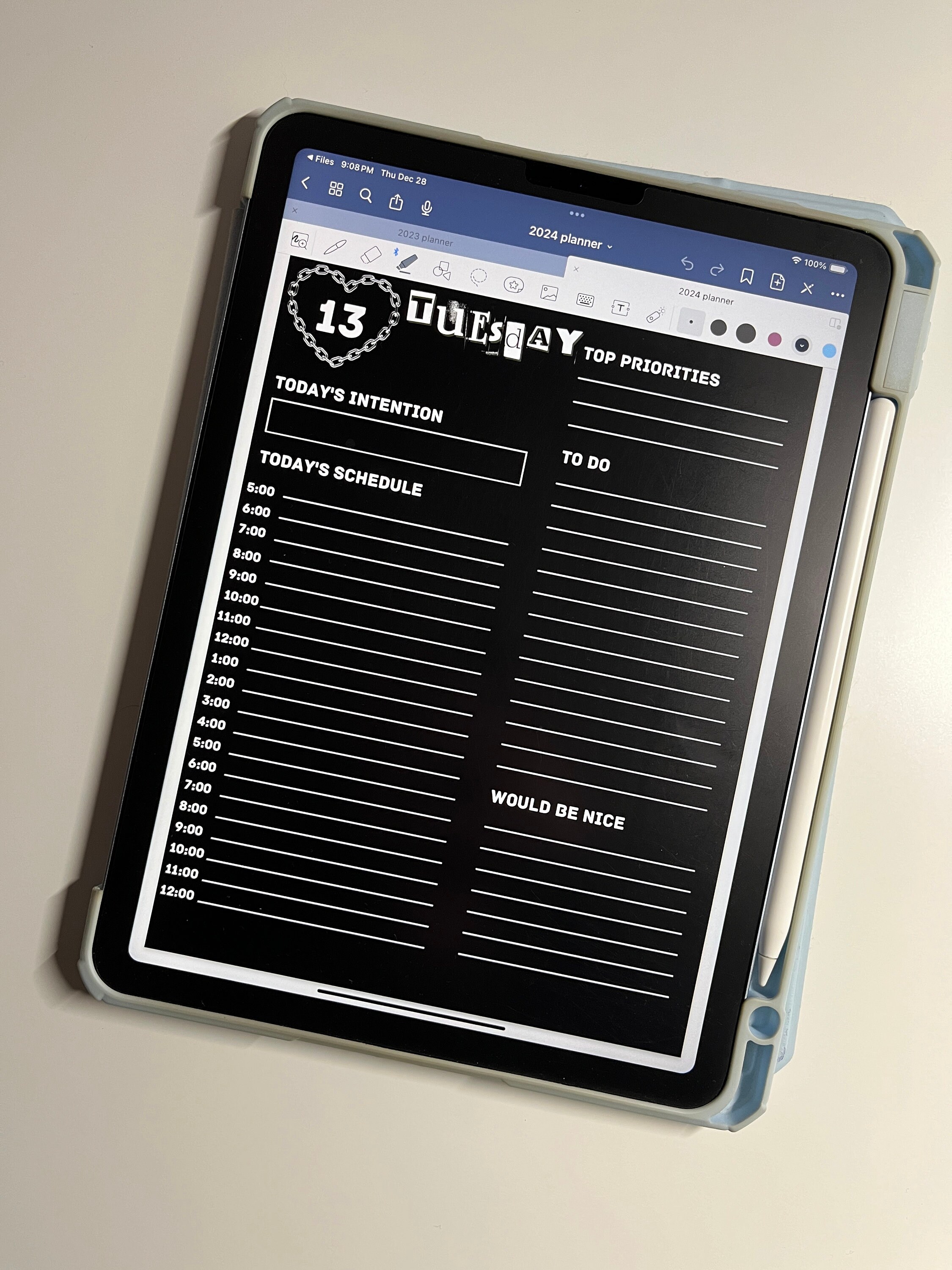 Aesthetic Dark 2024 Digital Planner for Goodnotes / iPad / Android ...