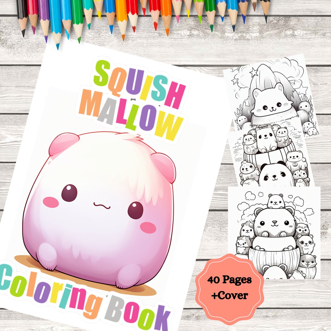Squishmallow Coloring Book, 40 Pages of Coloring, Cute Animal Coloring ...